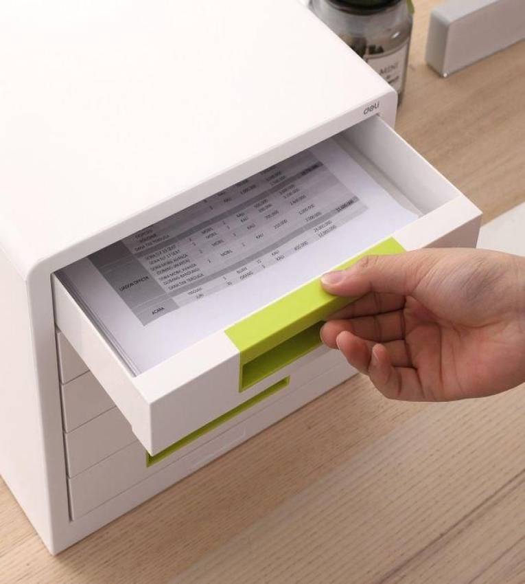 Classeur A4 5 Étages en Vert - Rangement Pratique pour Bureau